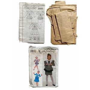VTG 80s Simplicity 8880 Gunne Sax Dress Pattern for Girls Size 7 - Cut, Complete